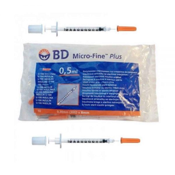 seringi insulina 05 ml cu ac incastrat 30g bd micro fine plus 10 buc 792x1024 1